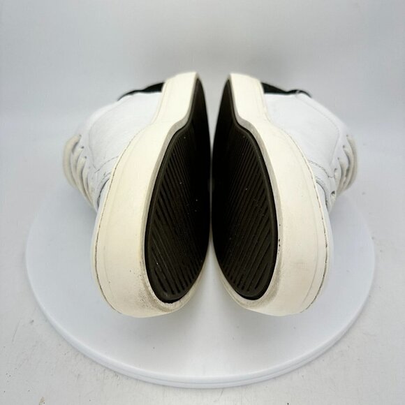 COS Low Top Trainer Men Size 10.5 Leather Casual Sneaker Shoes White Black - Picture 9 of 13